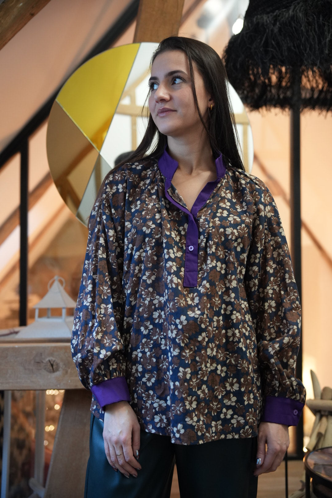 Chemisier col violet