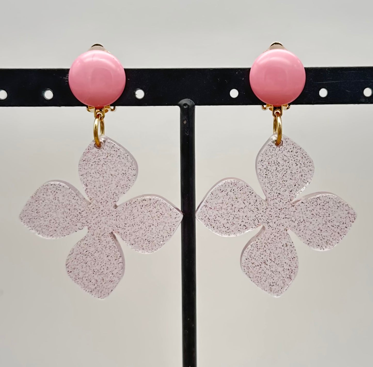 BOUCLES D'OREILLES ROSE - Francine BRAMLI