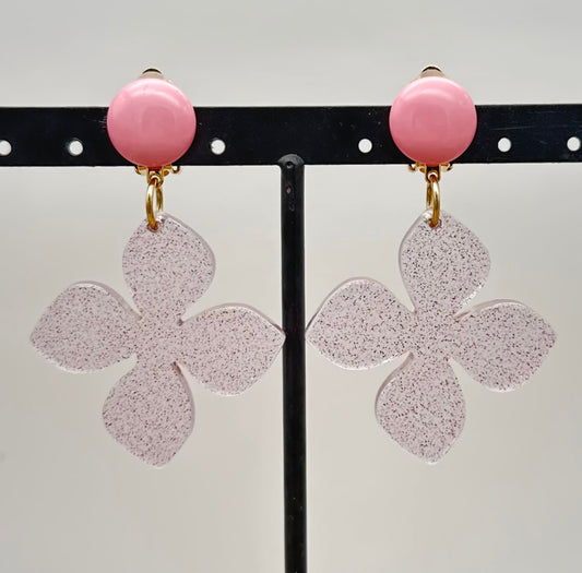 BOUCLES D'OREILLES ROSE - Francine BRAMLI