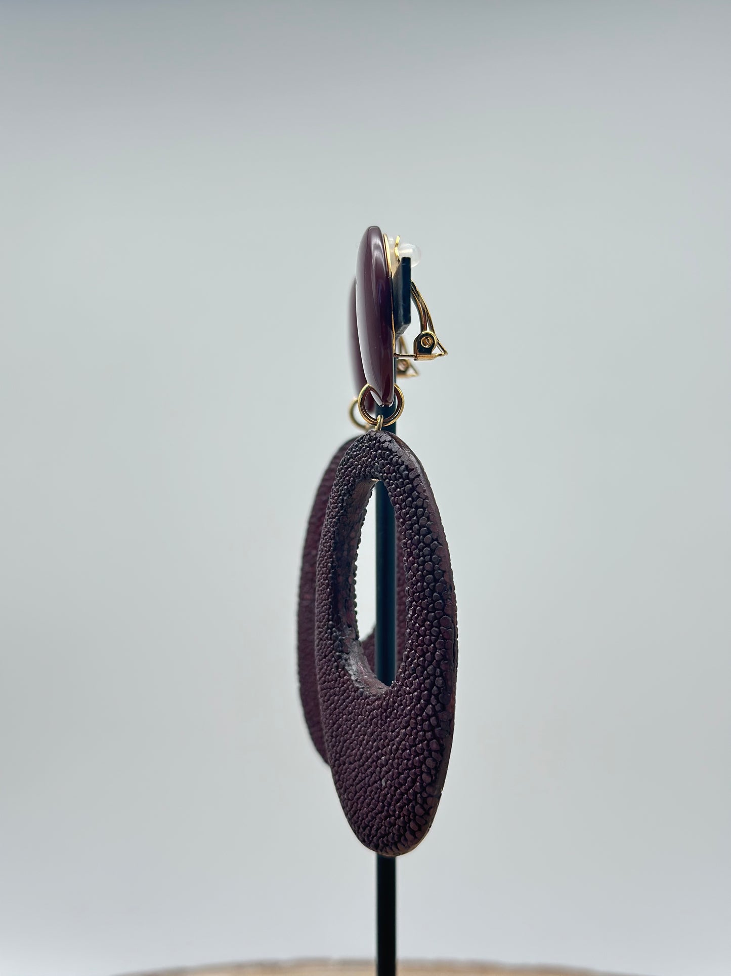 Boucles d’oreilles créoles galuchat  - Francine BRAMLI