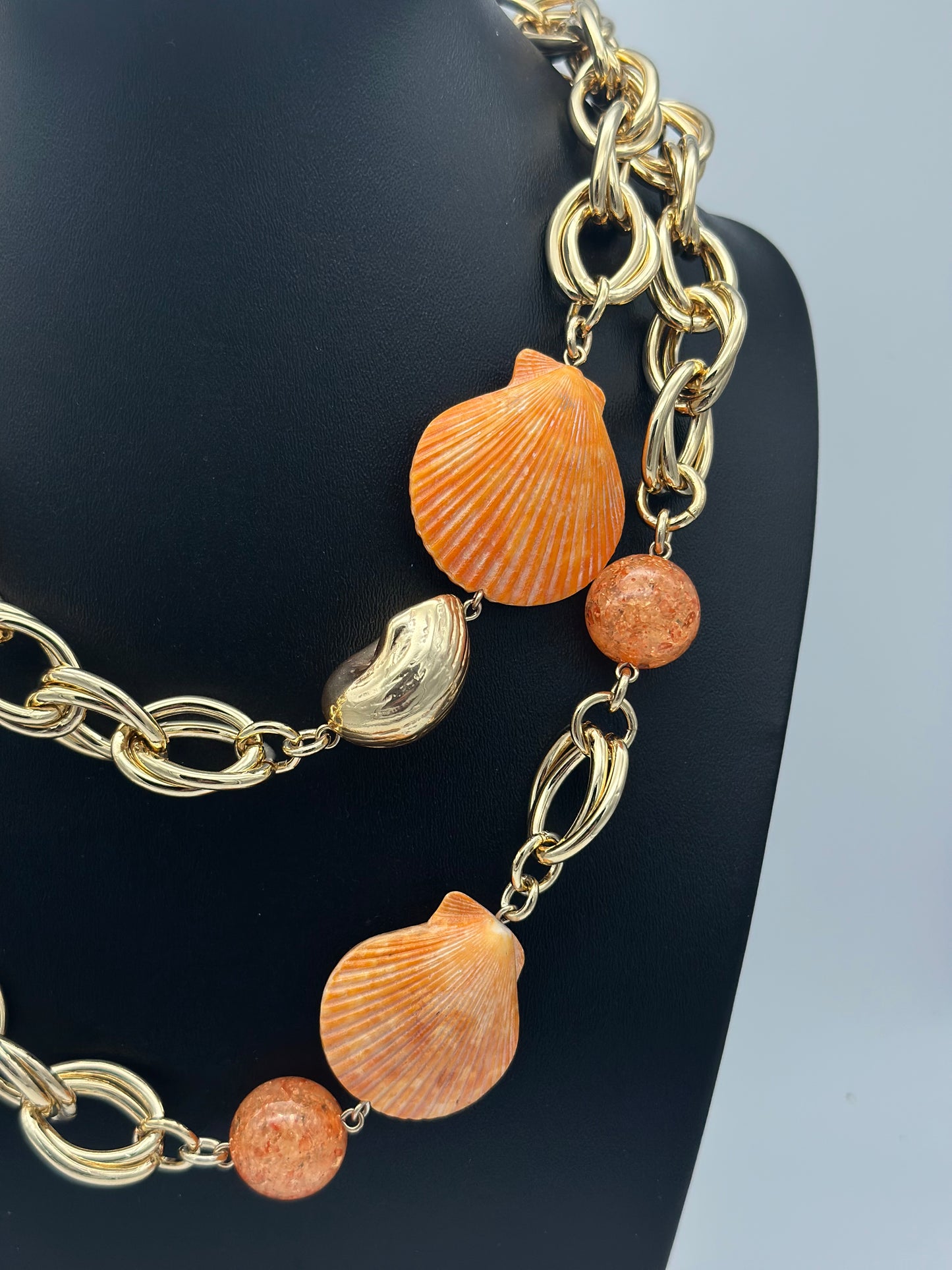 Collier coquillages 2 rangs - Francine BRAMLI