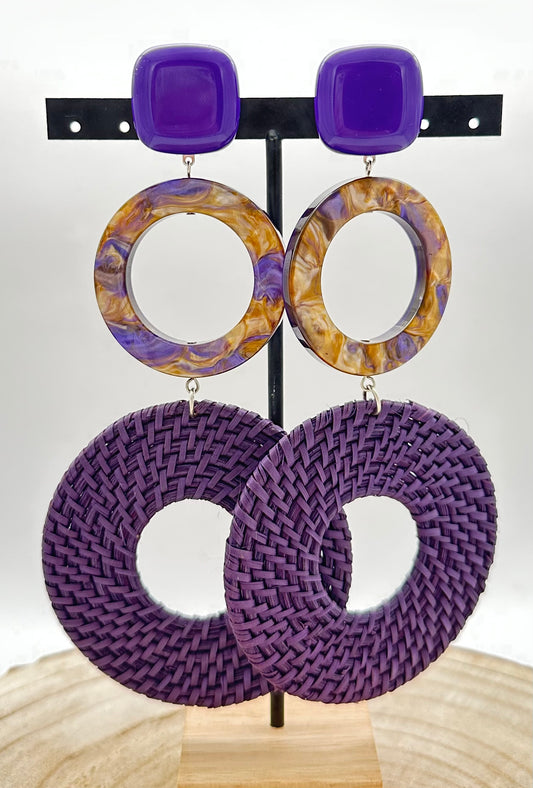 BOUCLES D'OREILLES VIOLETTE - Francine BRAMLI