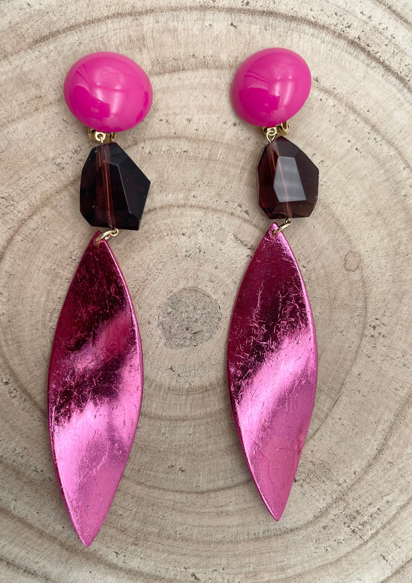 BOUCLES D’OREILLES FLAMMES ÉLÉMENTS SCINTILLANTS - Francine BRAMLI