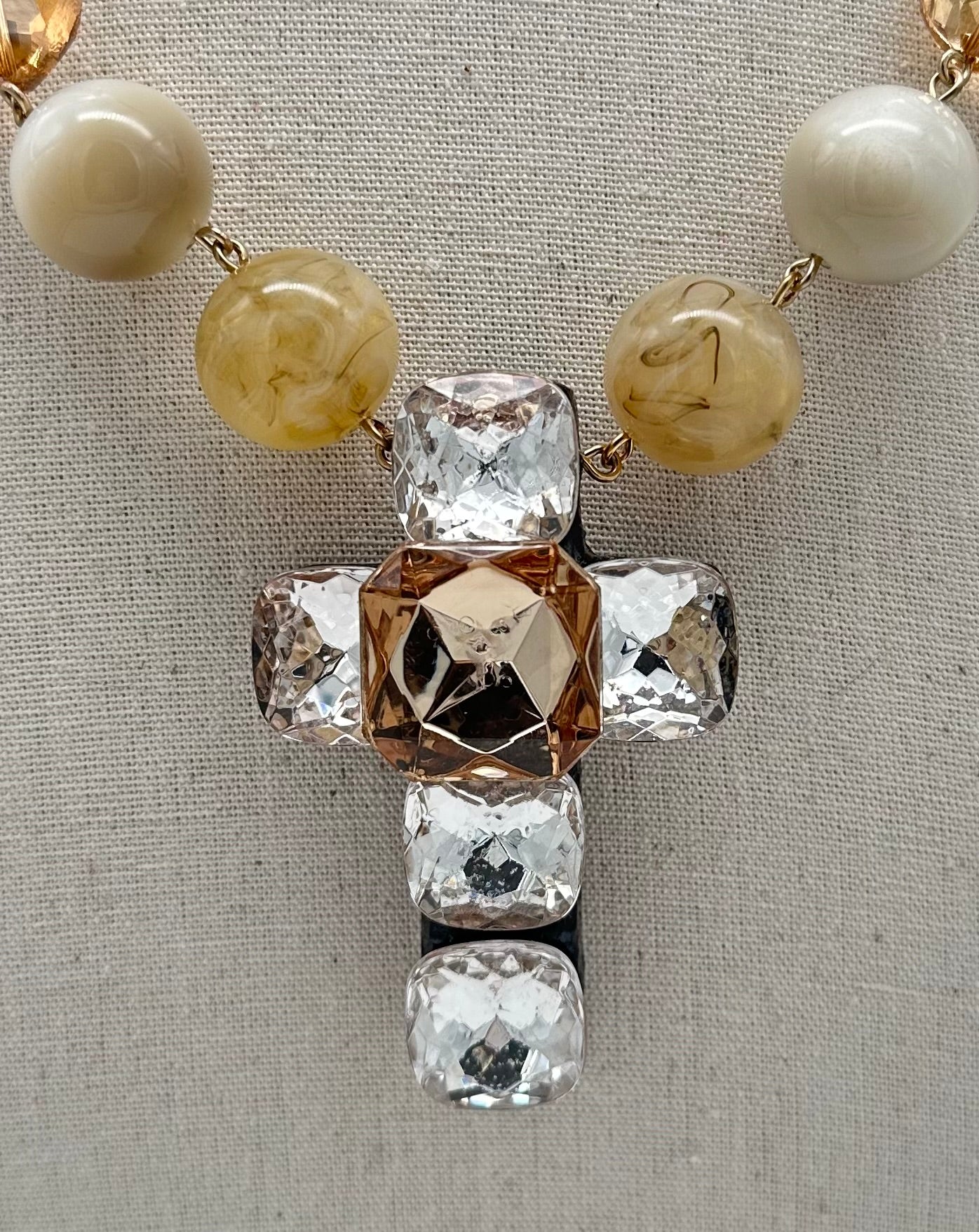 COLLIER CROIX ÉLÉMENTS SCINTILLANTS - Francine BRAMLI