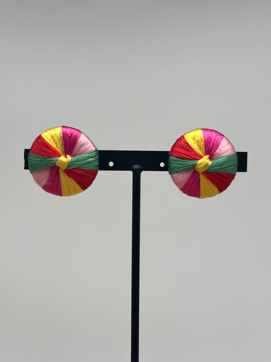 Boucles d’oreilles raphia - Francine BRAMLI