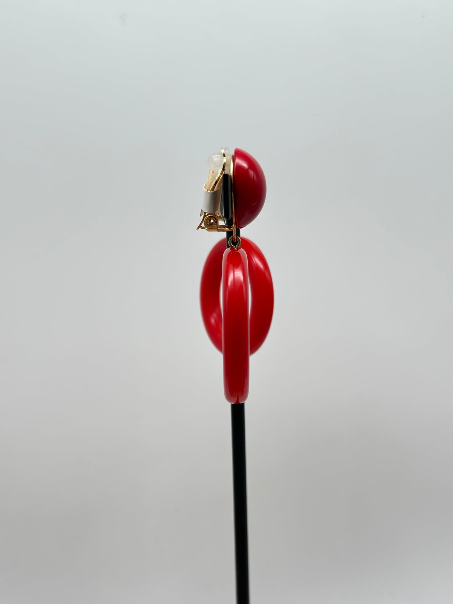 Boucles d’oreilles créole rouge - Francine BRAMLI