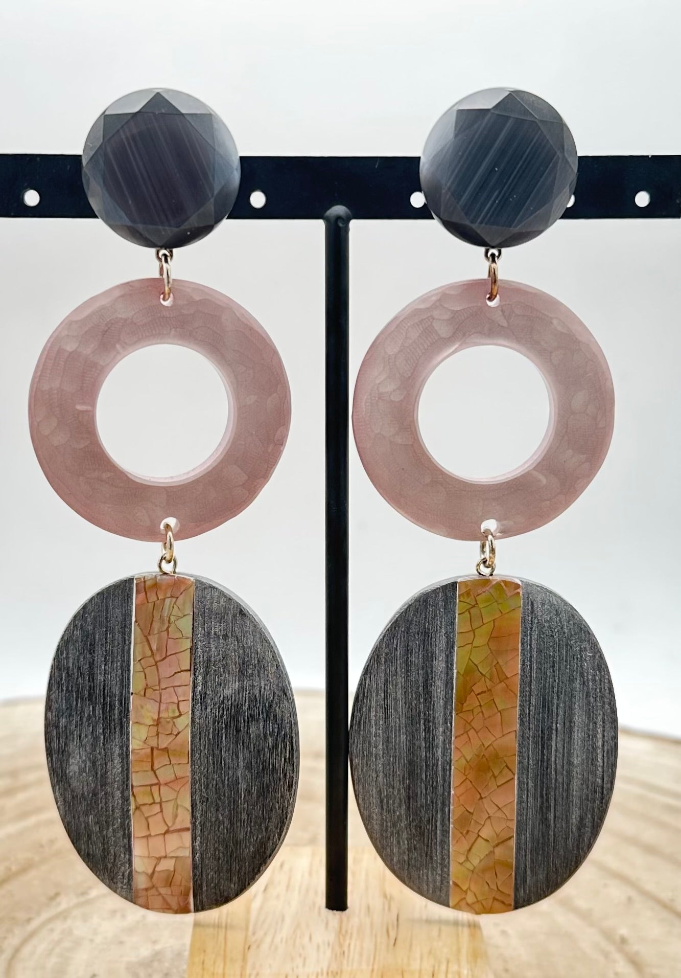 BOUCLES D'OREILLES GRISE - Francine BRAMLI