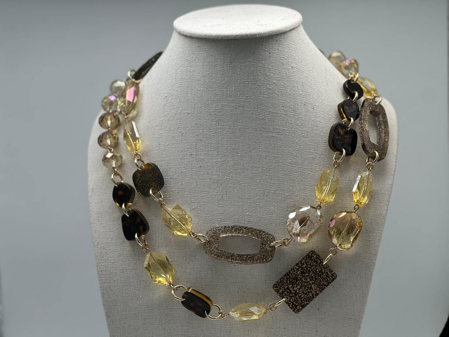 BOUCLES D'OREILLES Sautoir / collier éléments scintillants- Francine BRAMLI