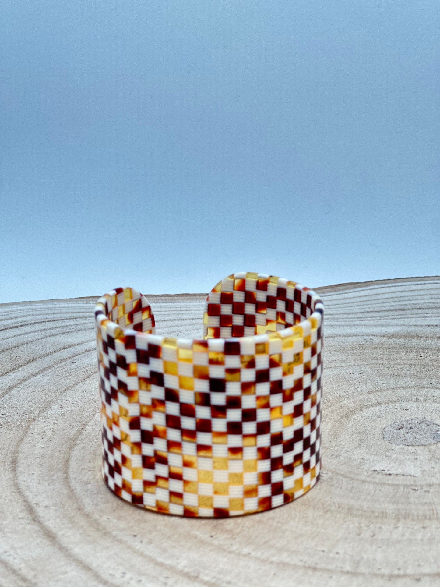 Bracelet manchette damier - Francine BRAMLI