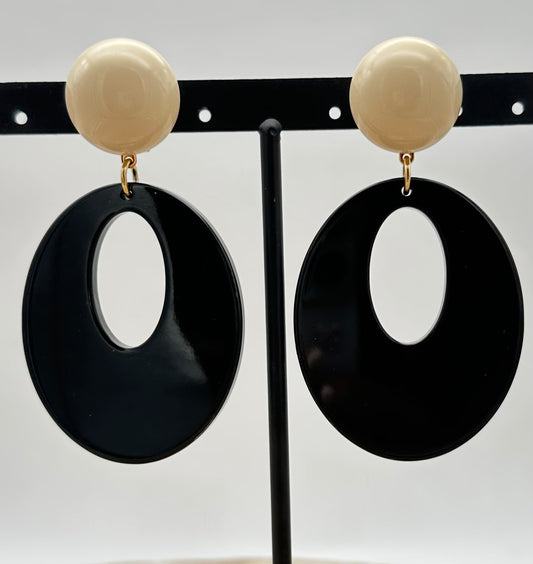 BOUCLES D'OREILLES NOIRE - Francine BRAMLI