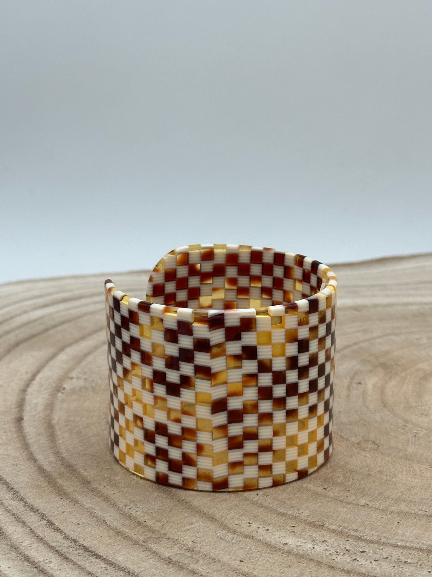 Bracelet manchette damier - Francine BRAMLI