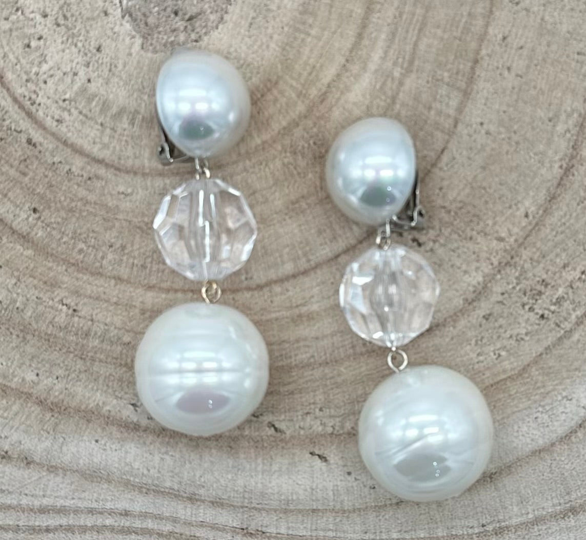 BOUCLES D'OREILLES ÉLÉMENTS SCINTILLANTS / PERLES - Francine BRAMLI
