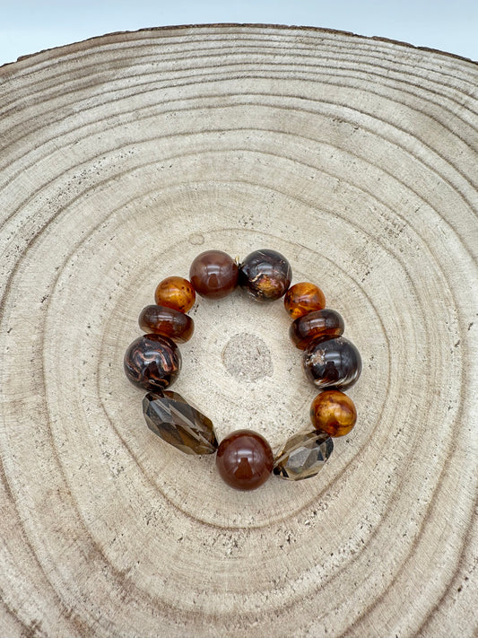 BRACELET ÉLASTIQUE PERLES FANTAISIE / ÉLÉMENTS SCINTILLANTS - Francine BRAMLI