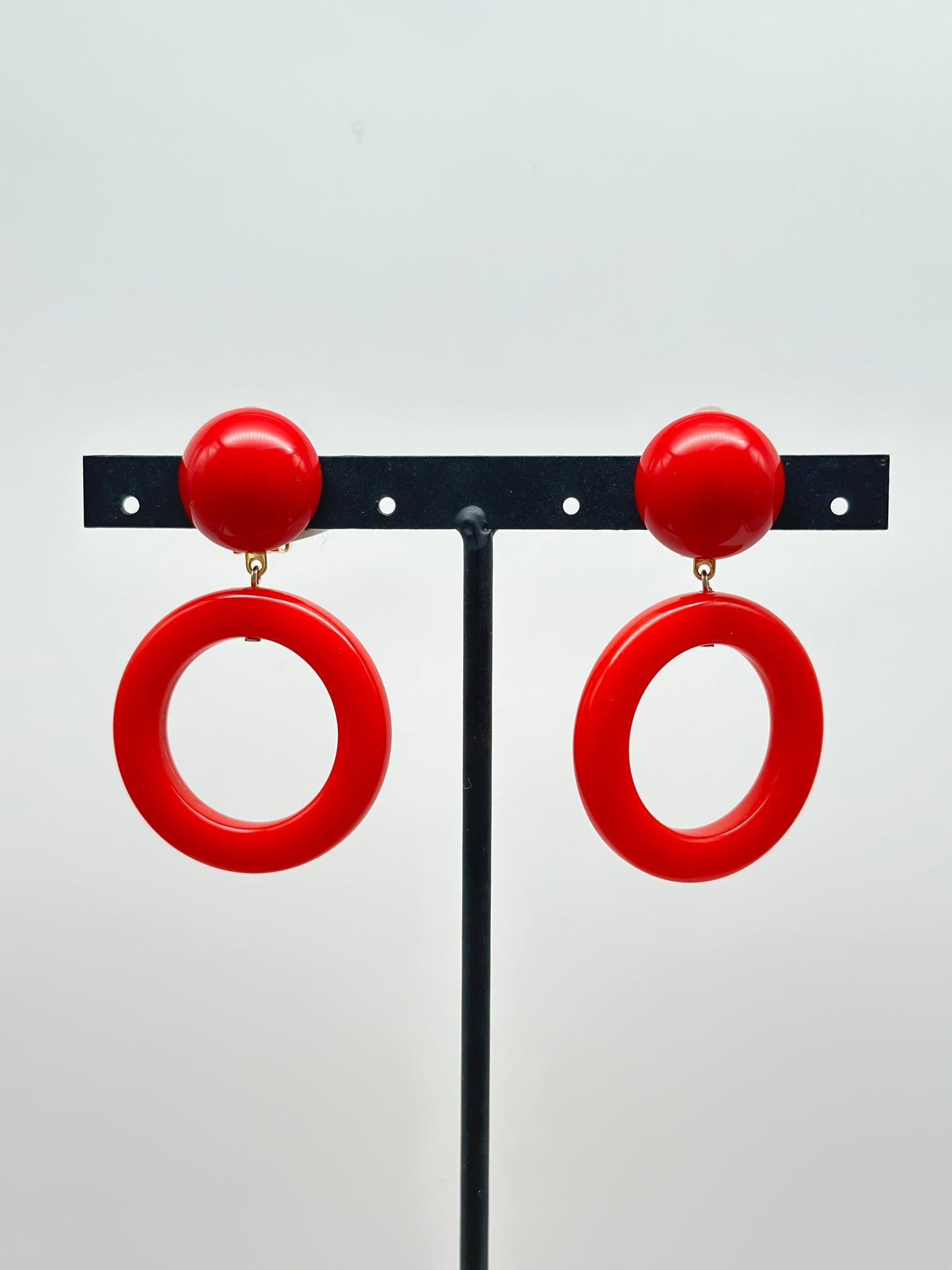 Boucles d’oreilles créole rouge - Francine BRAMLI