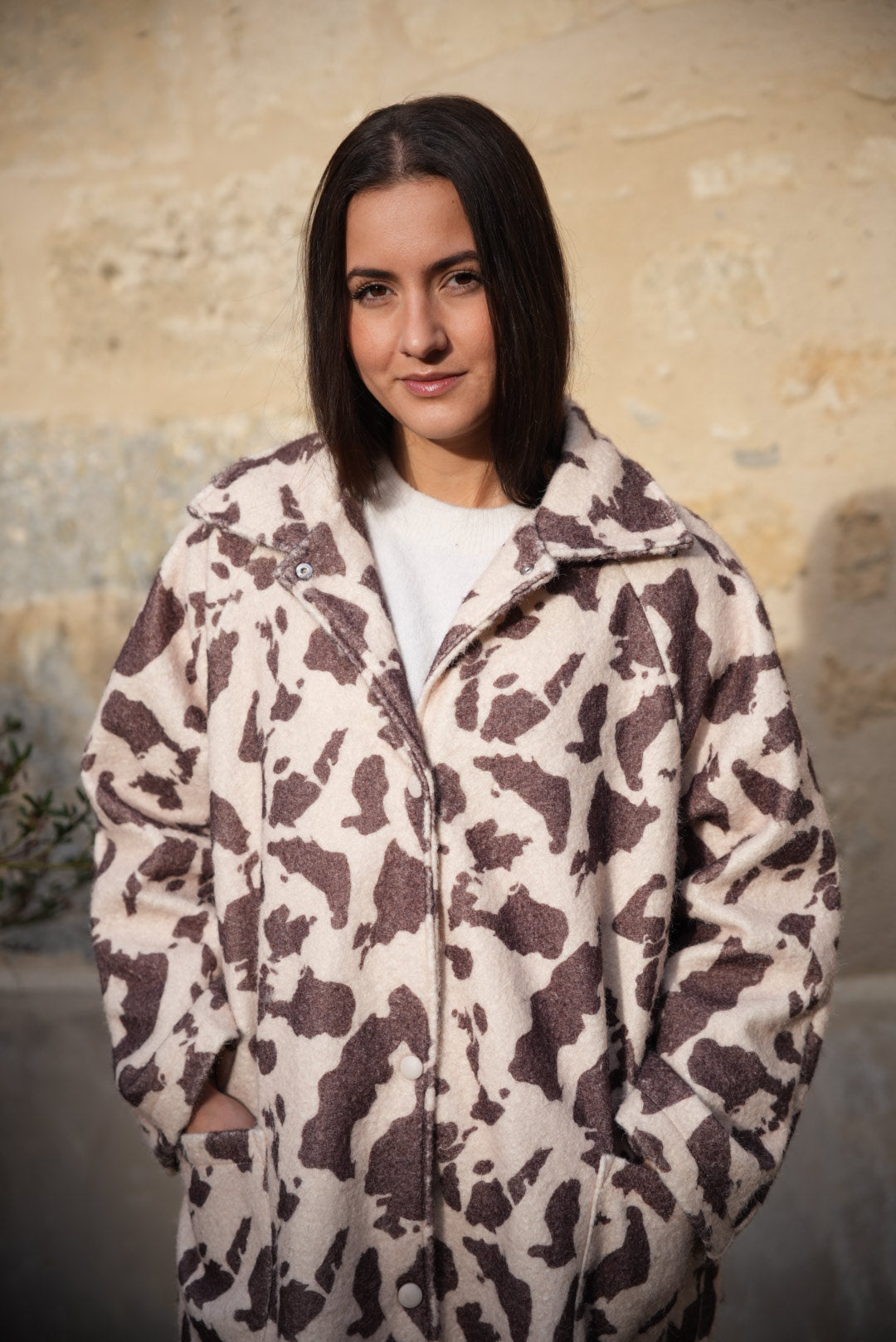 Manteau long motif vache - Johanna Paris