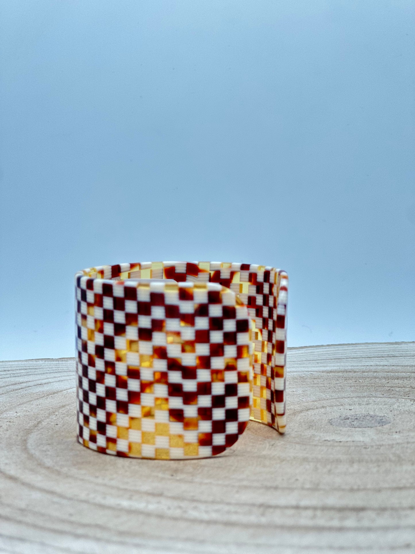 Bracelet manchette damier - Francine BRAMLI