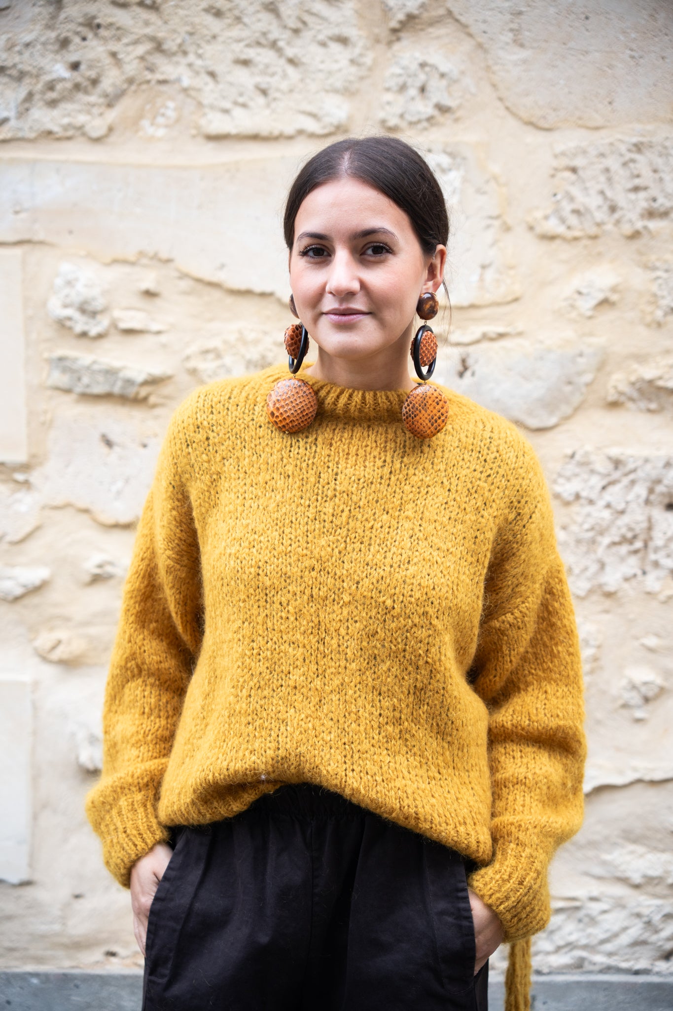 Pull Moutarde Frange