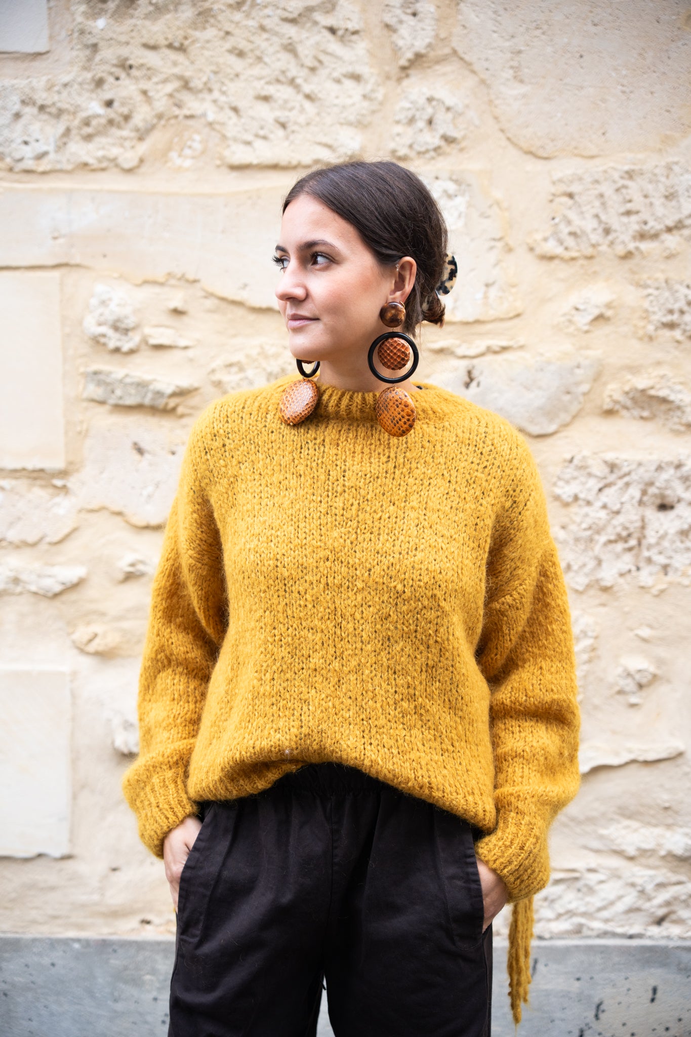 Pull Moutarde Frange