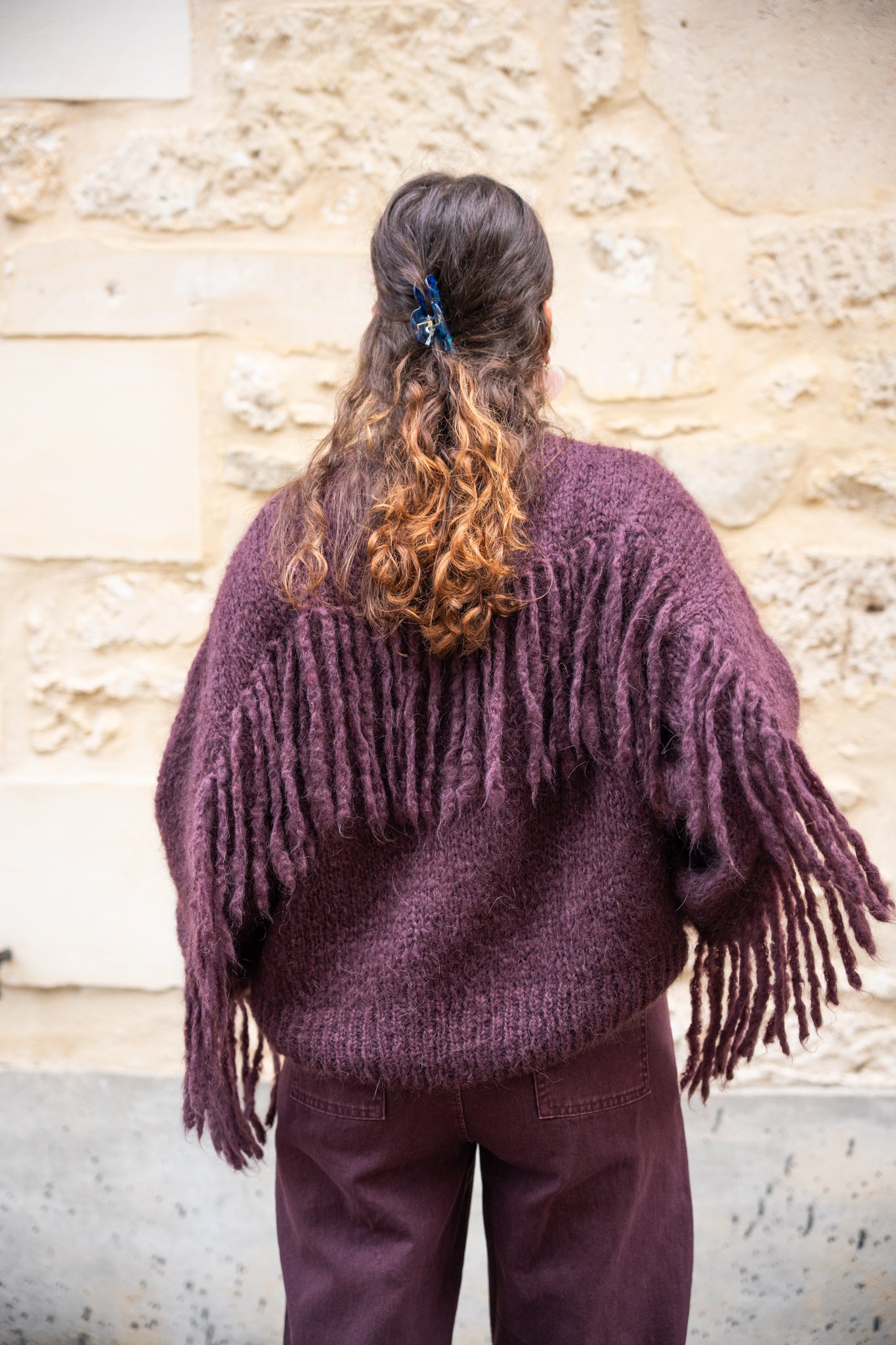 Pull Moutarde Frange