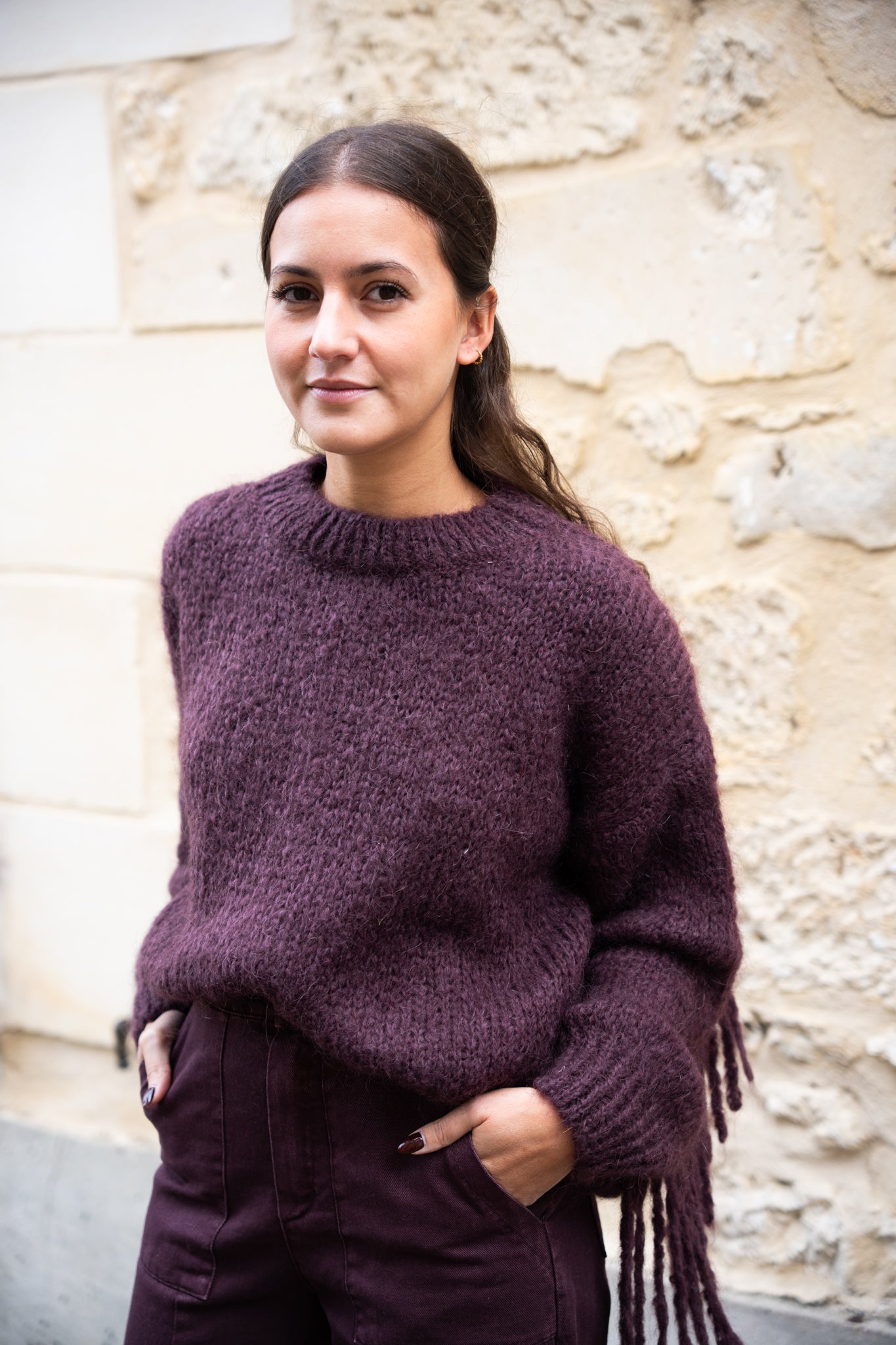 Pull Moutarde Frange