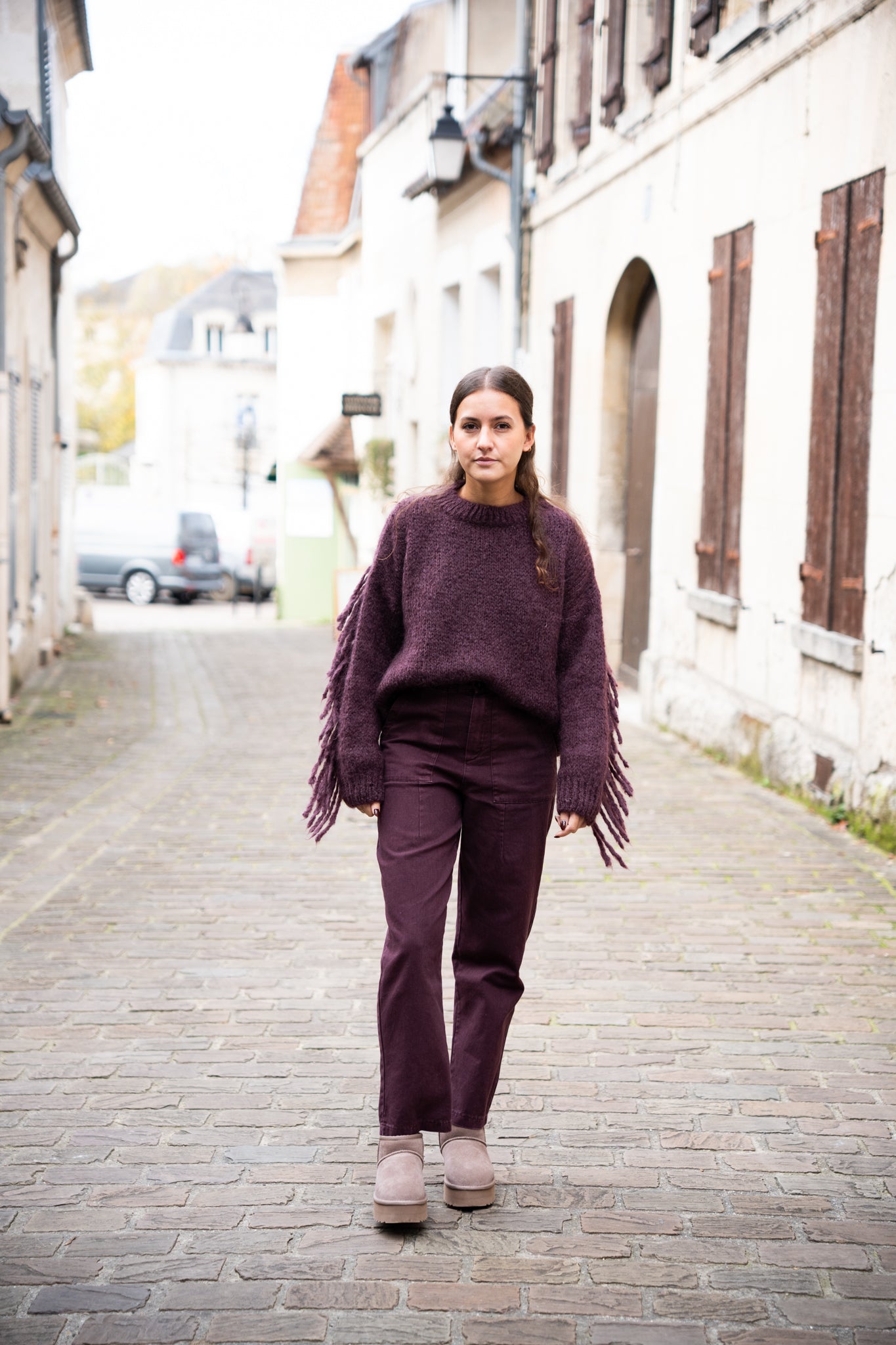 Pull Moutarde Frange