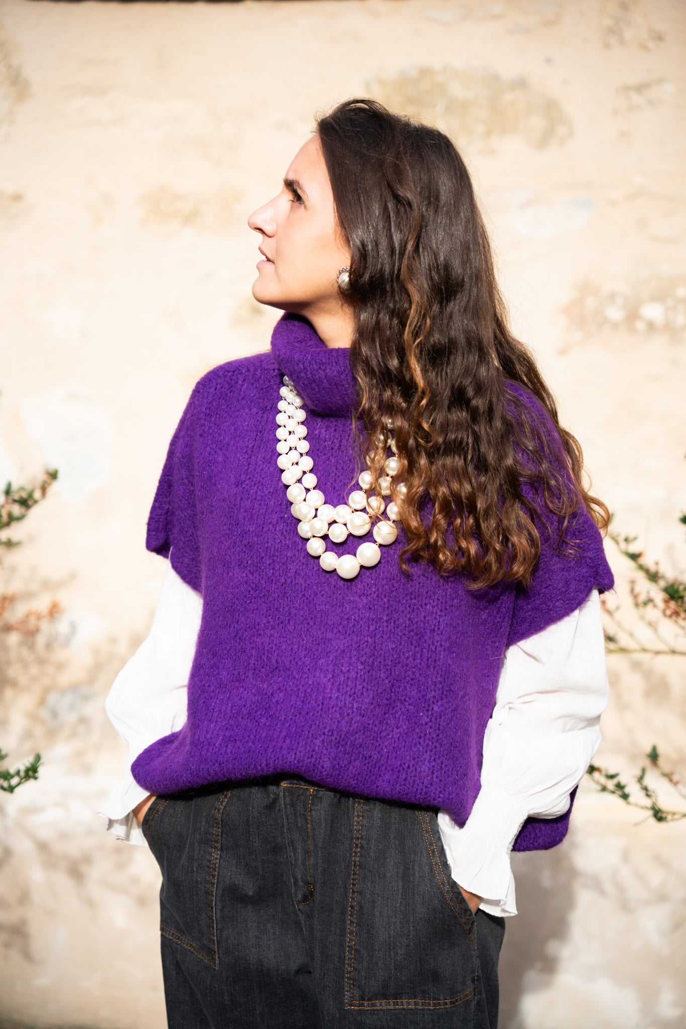 Jean foncé couture Camel