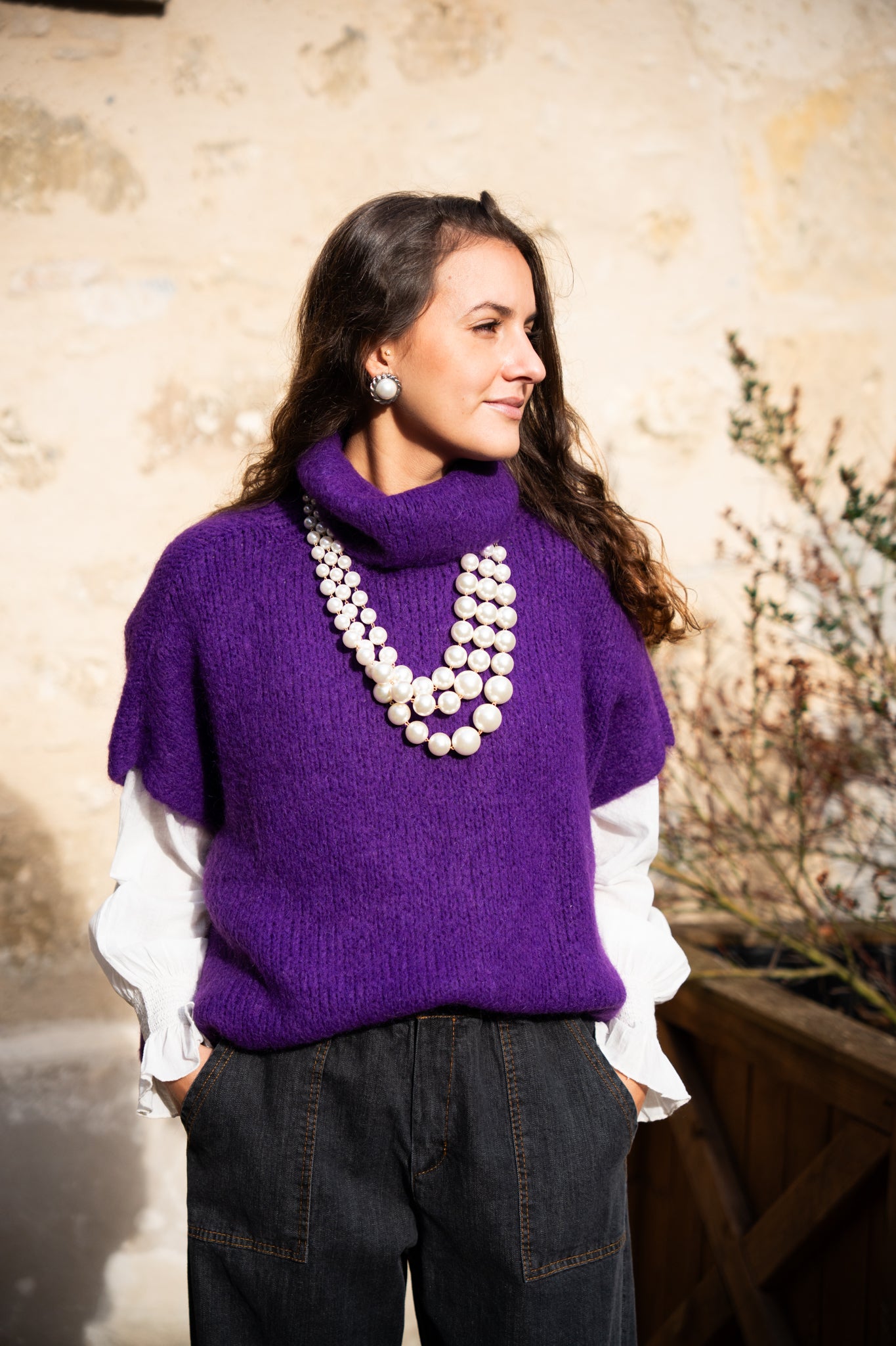 Jean foncé couture Camel