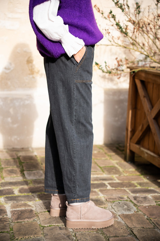 Jean foncé couture Camel