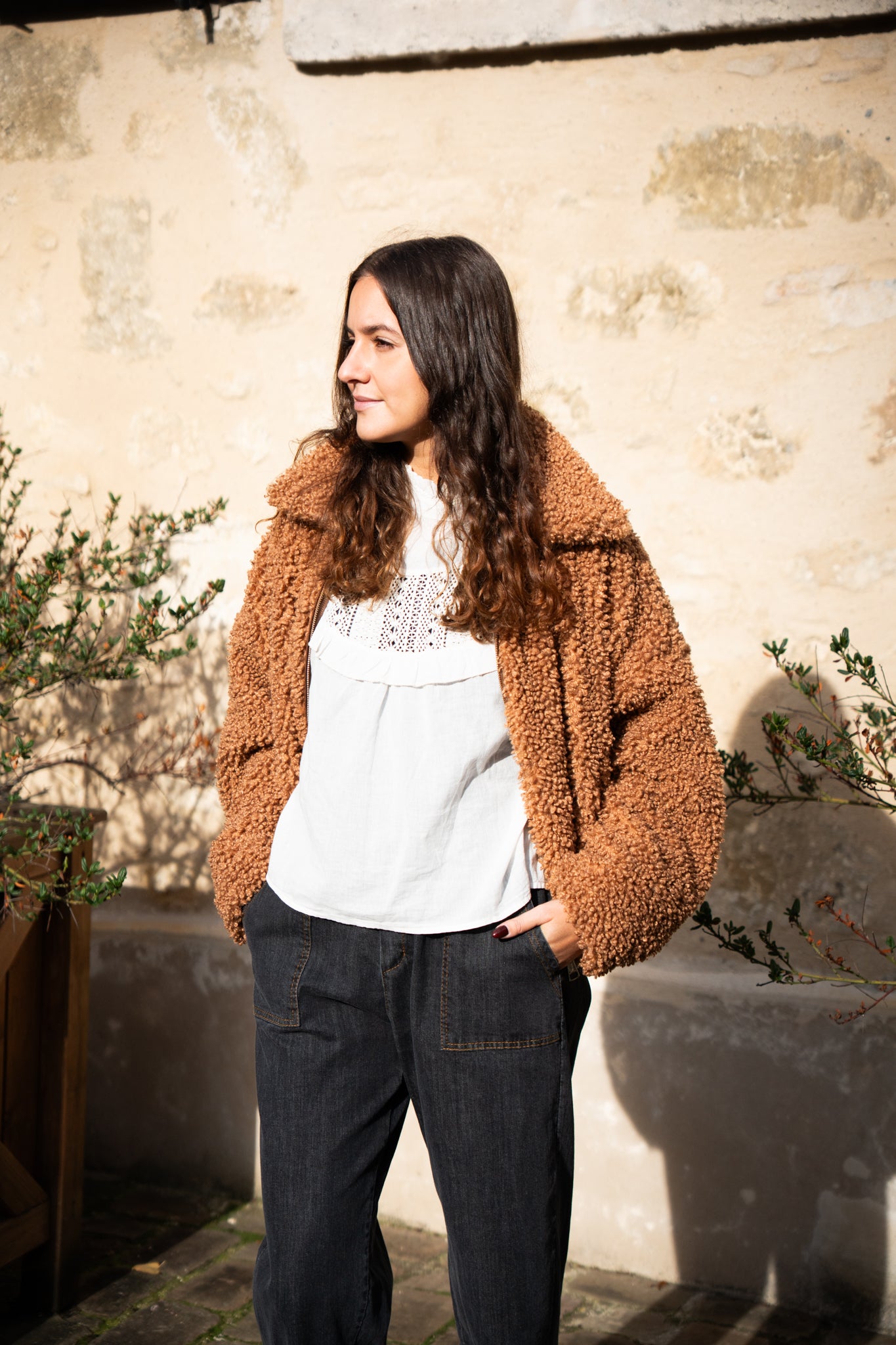 Jean foncé couture Camel