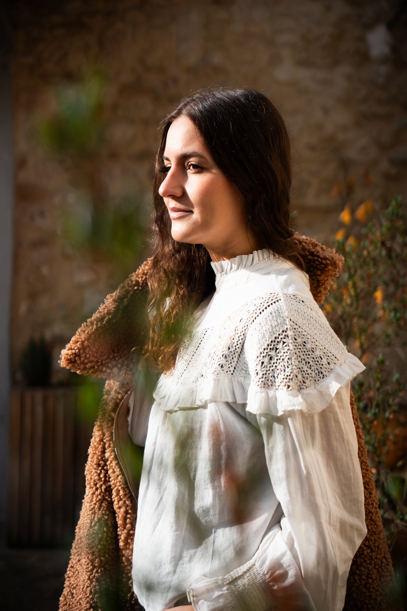 Chemisier volant dentelle