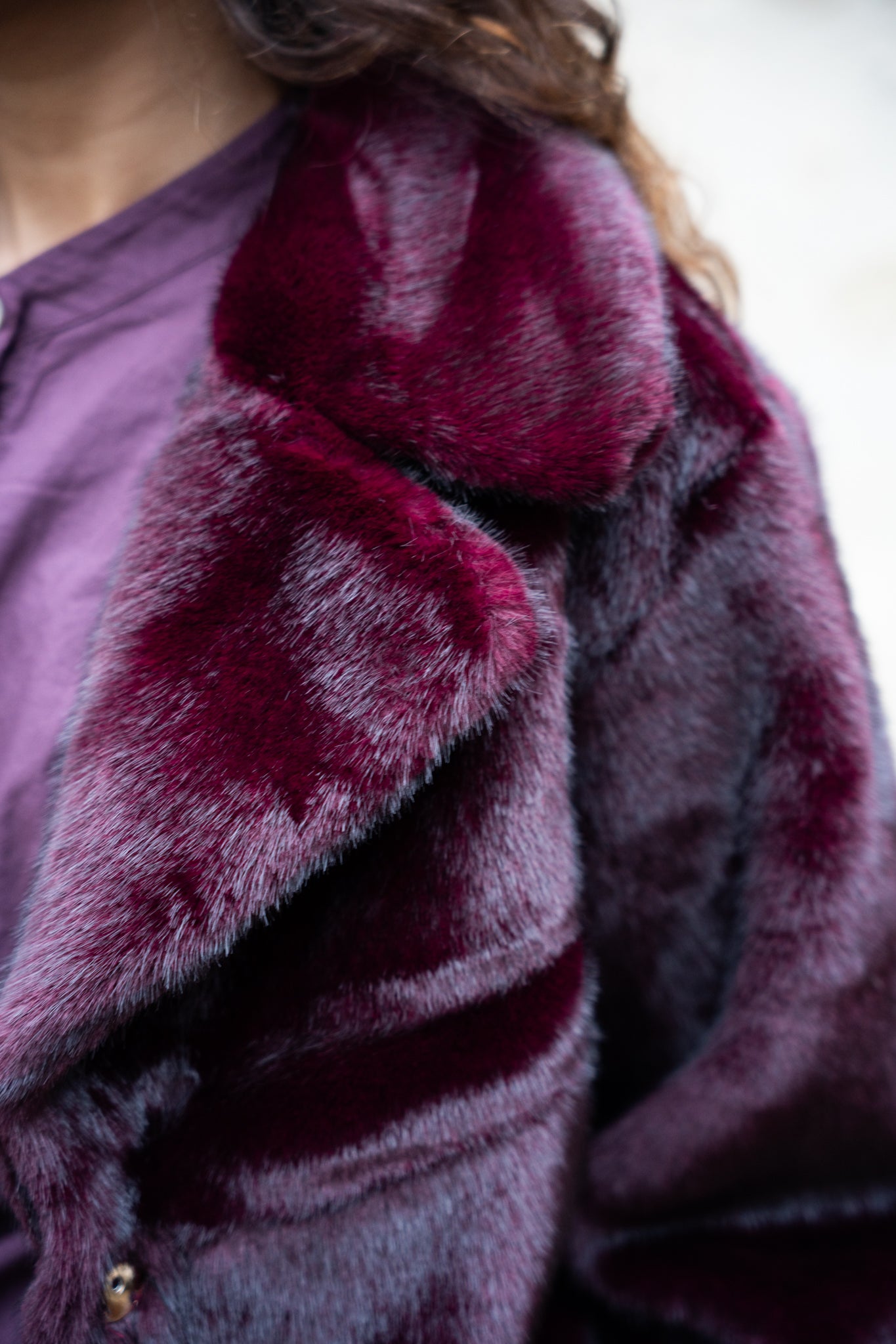 Veste manteau fausse fourrure