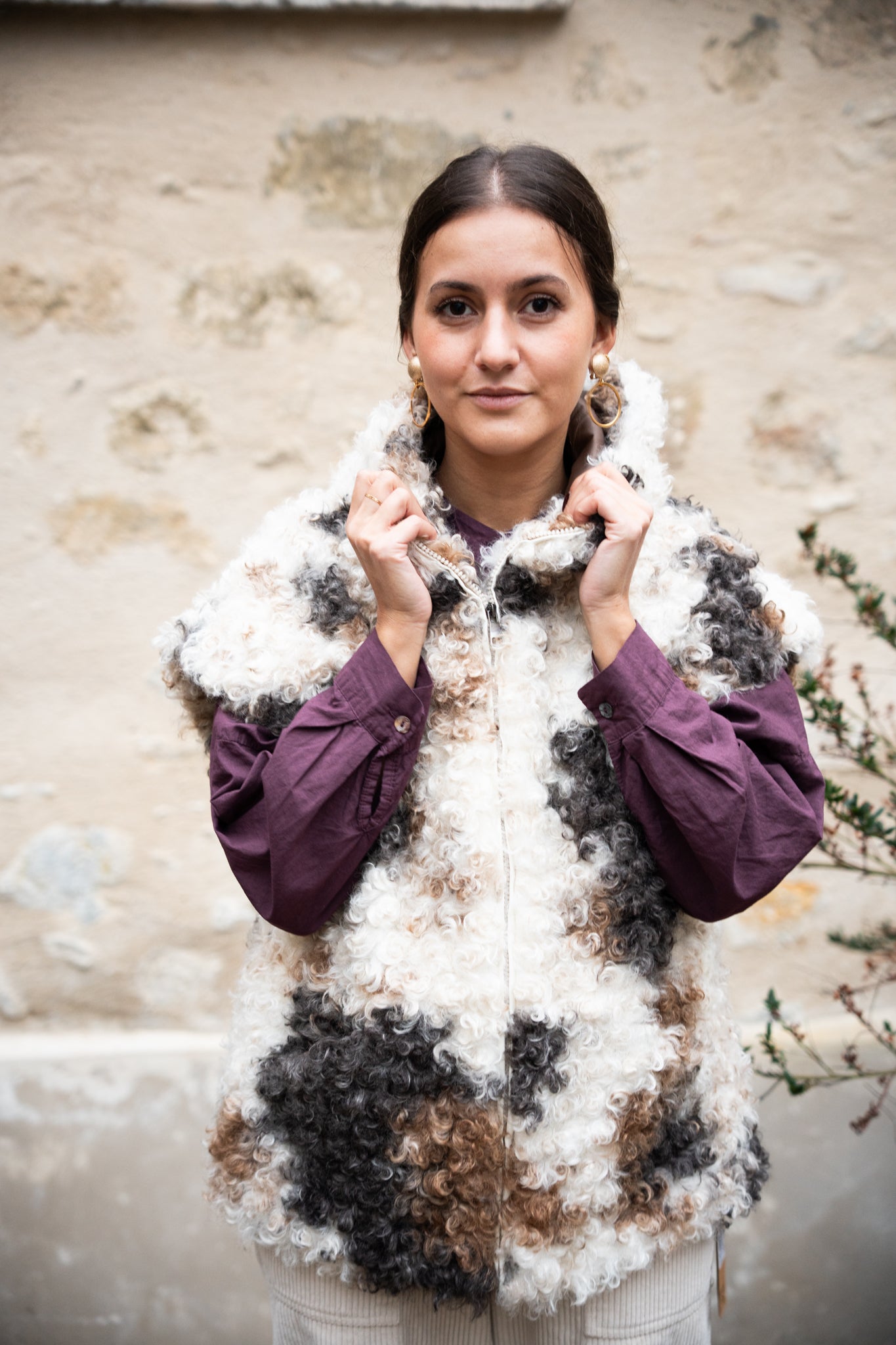 Veste sans manche à capuche
