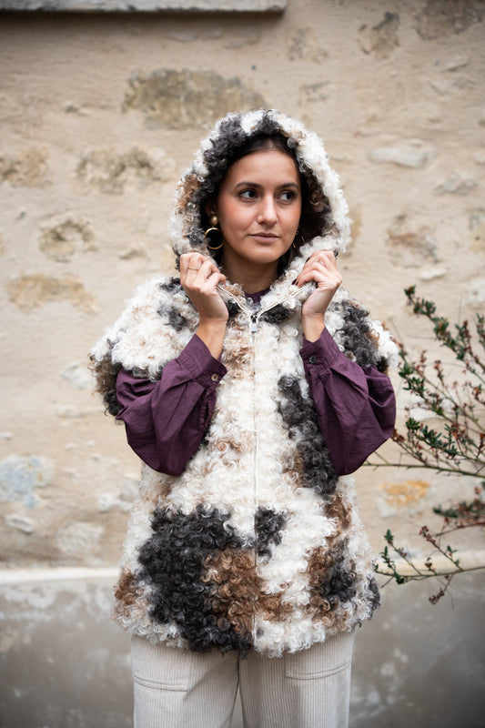 Veste sans manche à capuche