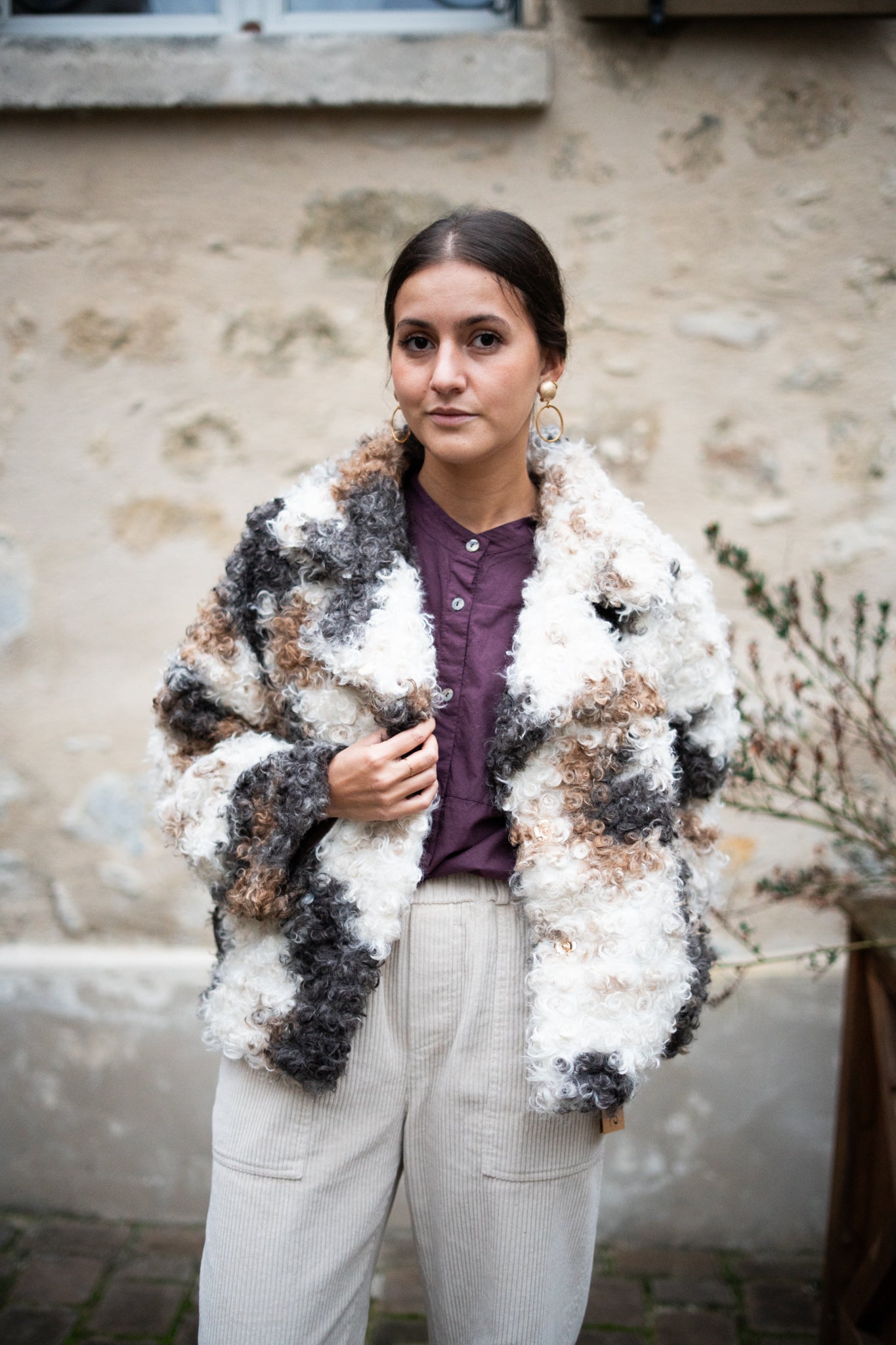 Veste sherpa vache