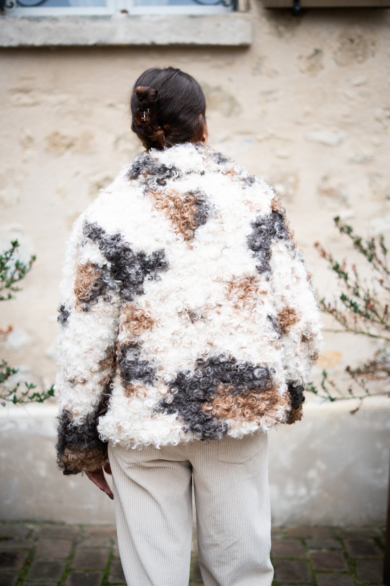 Veste sherpa vache