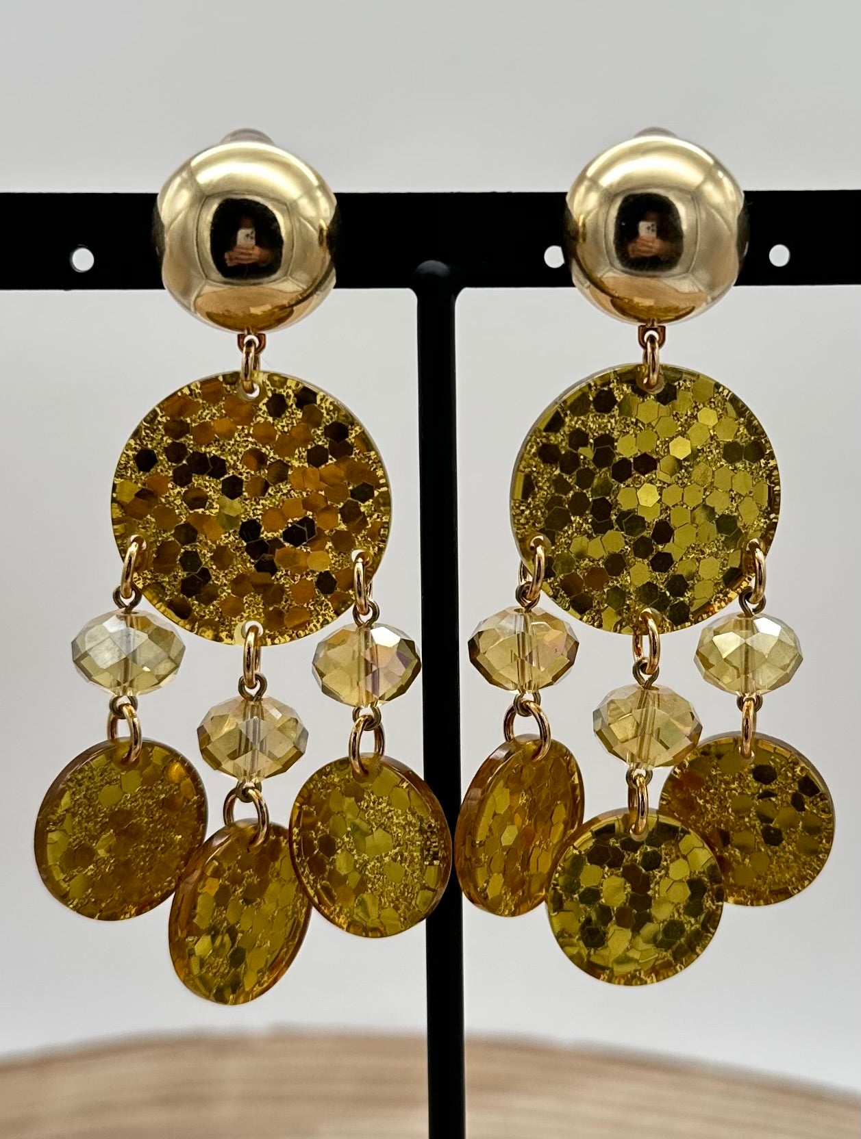 BOUCLES D'OREILLES PAMPILLES / ELEMENTS SCINTILLANTS Francine BRAMLI