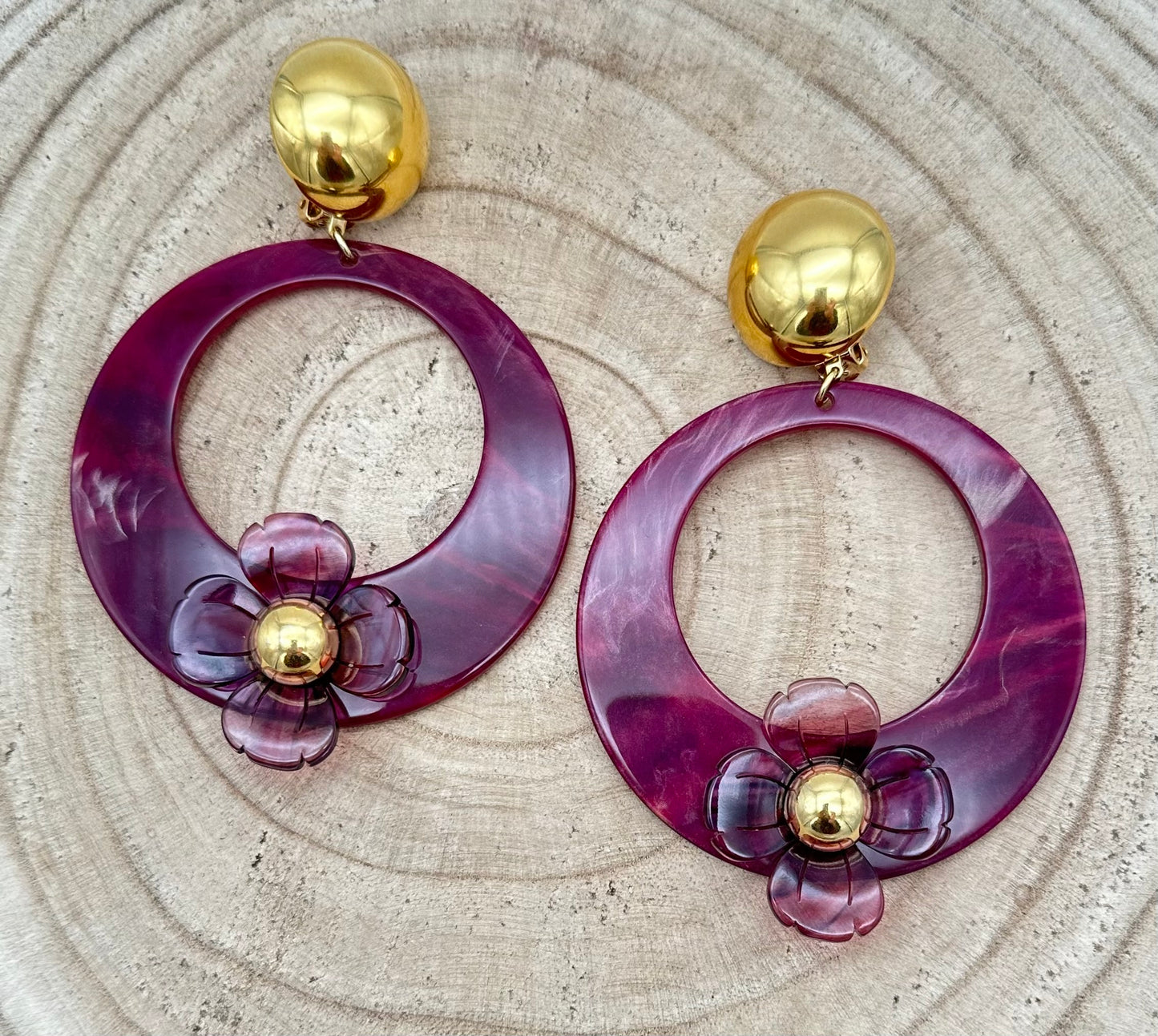 BOUCLES D'OREILLES VIOLETTE - Francine BRAMLI