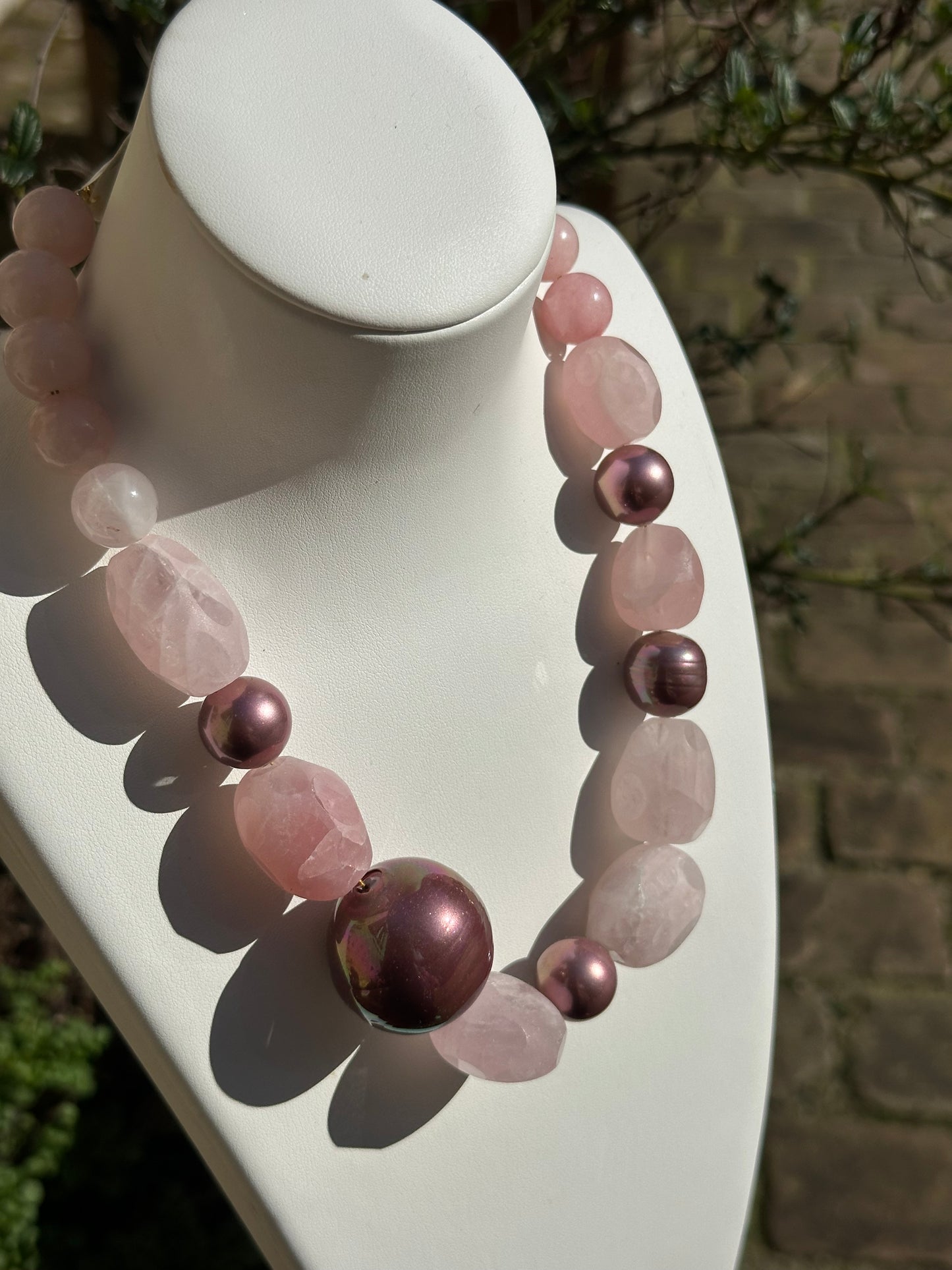 Collier rose pierres - Francine BRAMLI