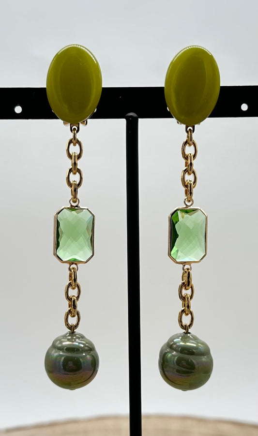 BOUCLES D'OREILLES ÉLÉMENTS SCINTILLANTS - Francine BRAMLI