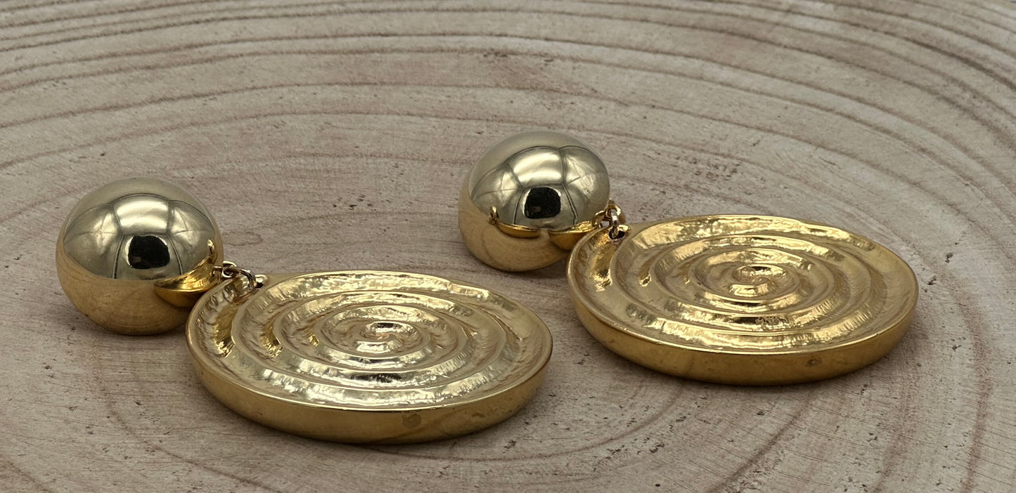 BOUCLES D'OREILLES SPIRALES DORÉES - Francine BRAMLI