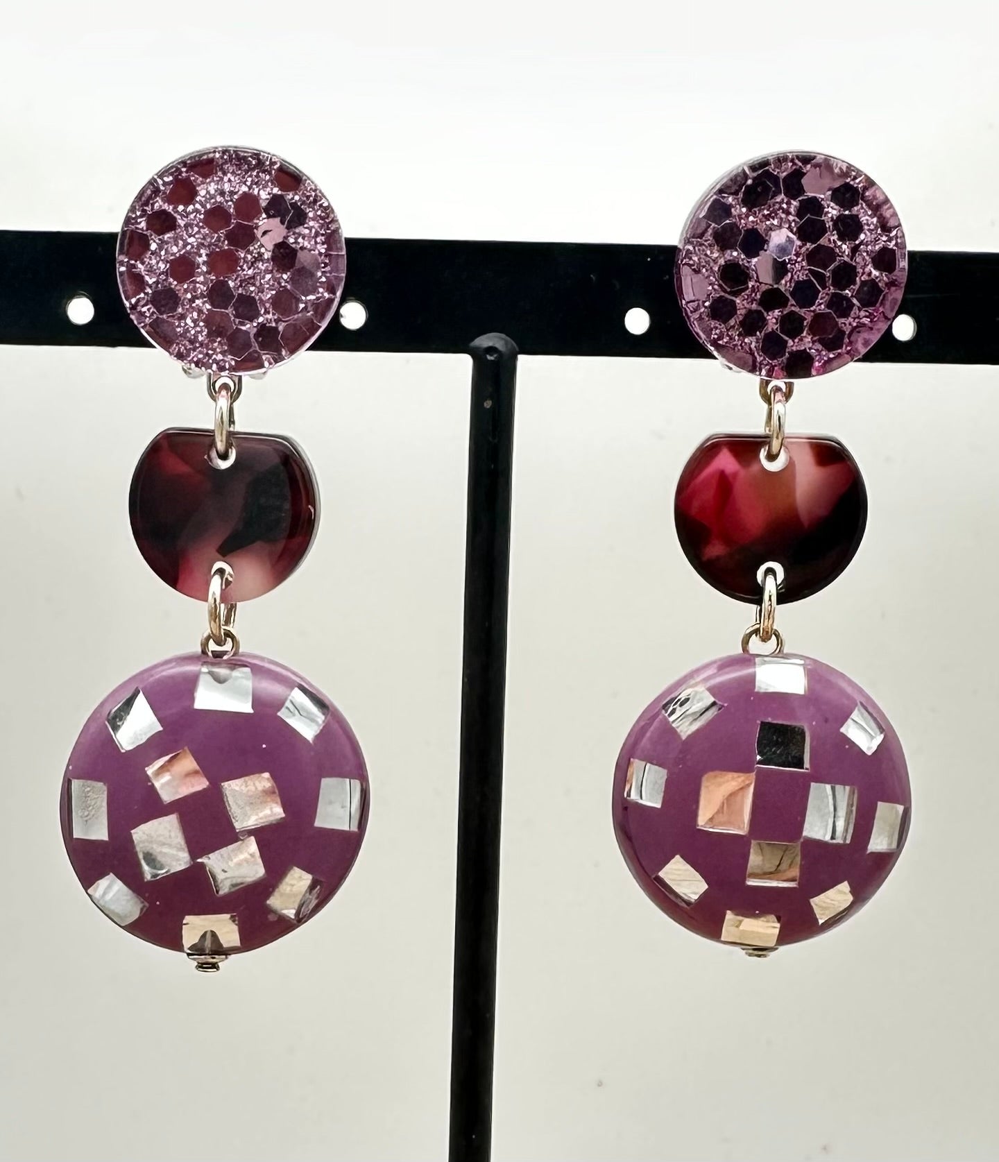 BOUCLES D'OREILLES VIOLETTE - Francine BRAMLI