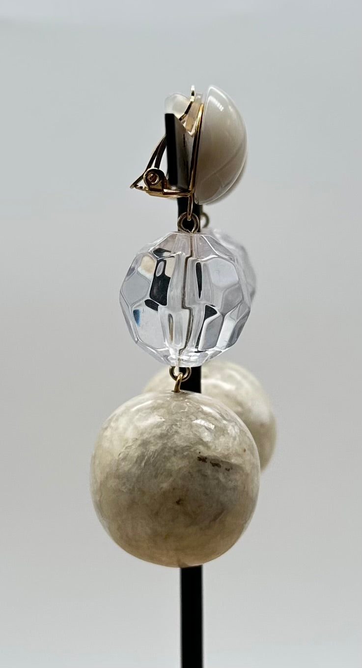 BOUCLES D'OREILLES ÉLÉMENTS SCINTILLANTS / PERLES - Francine BRAMLI
