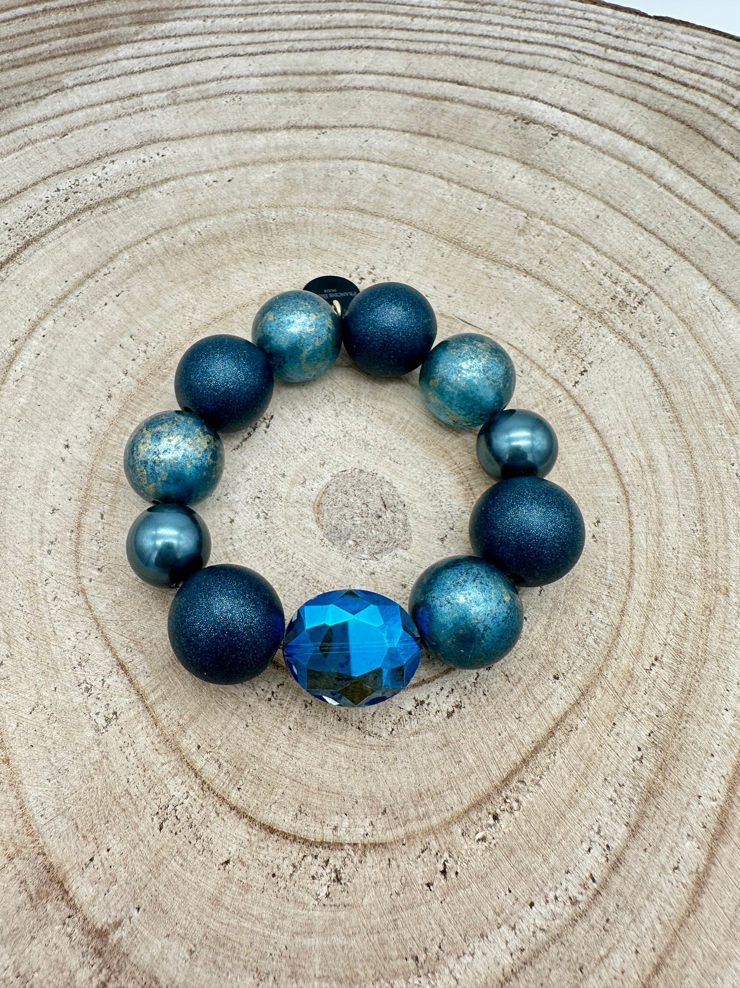 BRACELET ÉLASTIQUE PERLES FANTAISIE / ÉLÉMENTS SCINTILLANTS - Francine BRAMLI