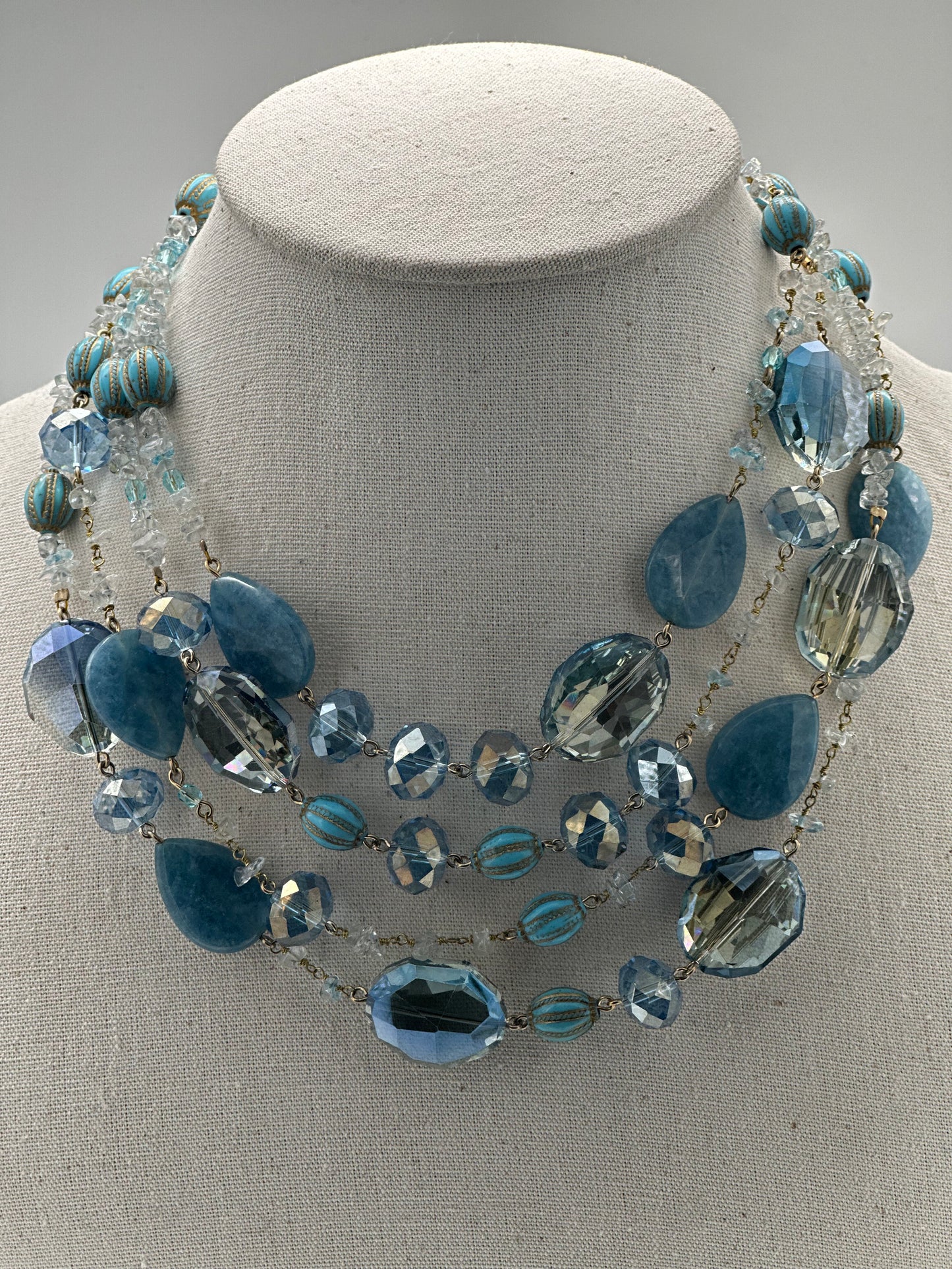 BOUCLES D'OREILLES COLLIER 4 rangs - Francine BRAMLI