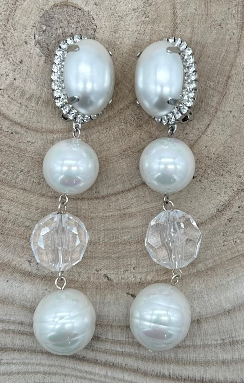 BOUCLES D'OREILLES ÉLÉMENTS SCINTILLANTS / PERLES - Francine BRAMLI