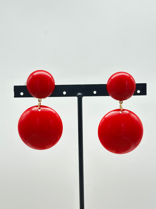 Boucles d’oreilles Mona rouge - Francine BRAMLI