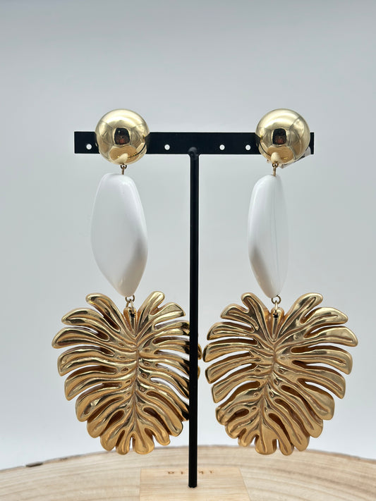 Boucles d’oreilles feuille - Francine BRAMLI