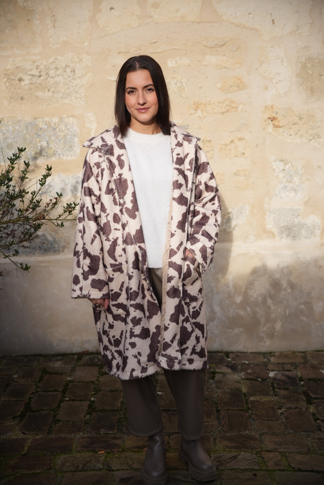 Manteau long motif vache - Johanna Paris