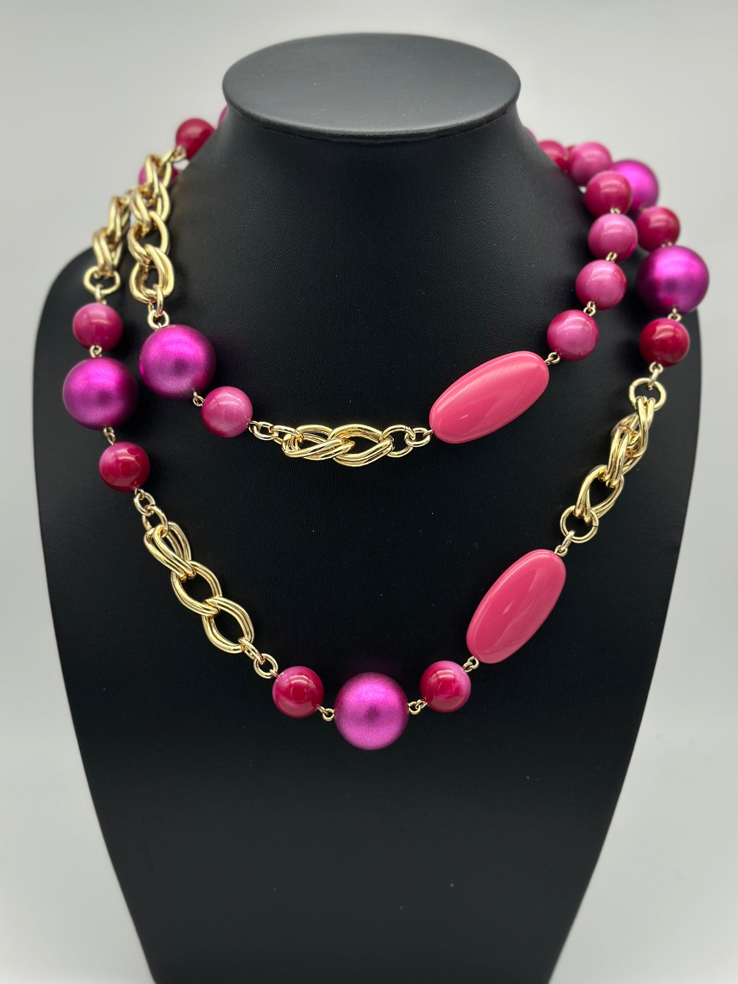 Collier / sautoir rose - Francine BRAMLI