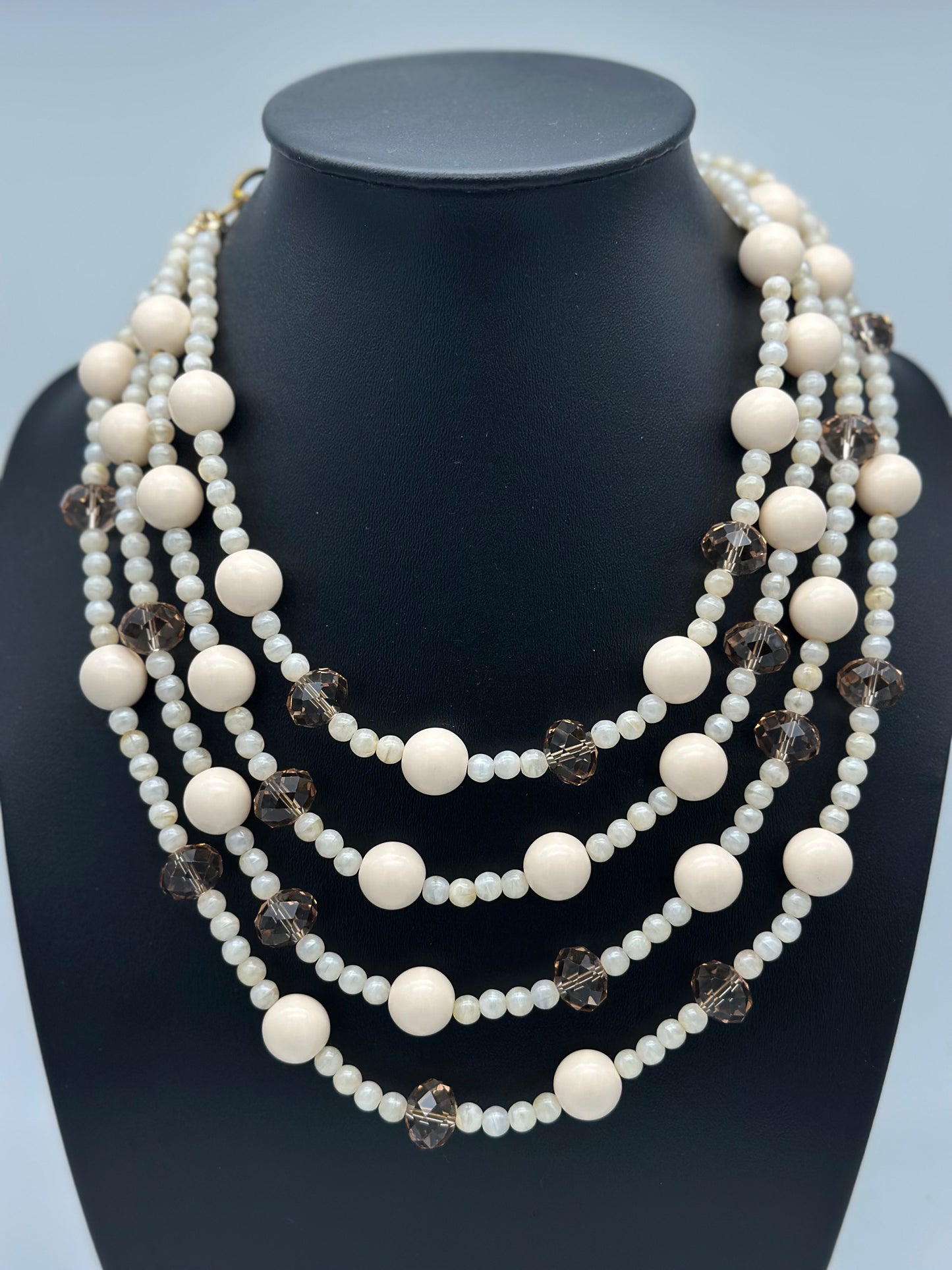 Collier 4 rangs éléments scintillants - Francine BRAMLI